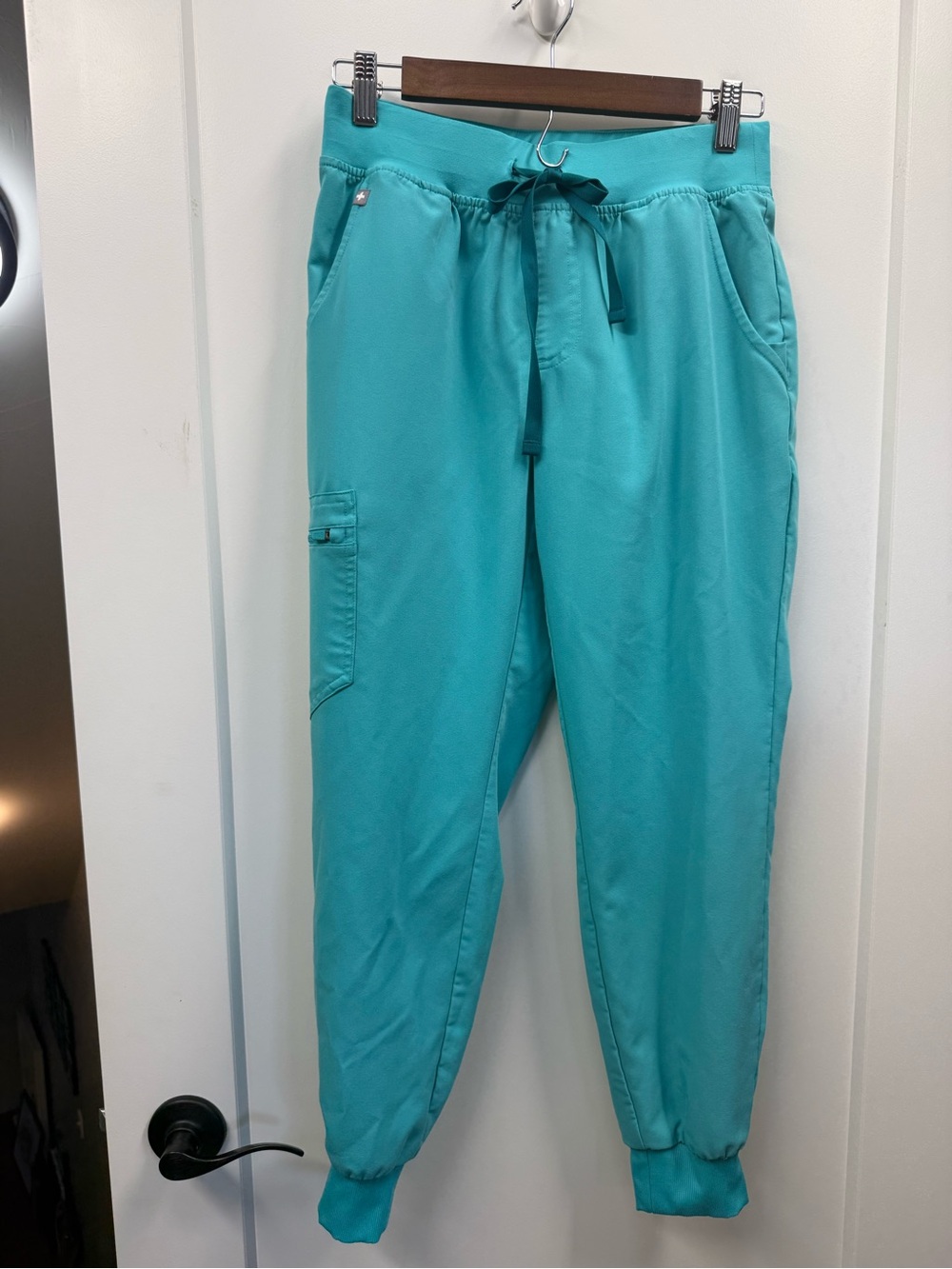 Figs Zamora Jogger Scrub Pant Turquoise Teal Blue Drawstring Medical Women's S - Picture 2 of 7